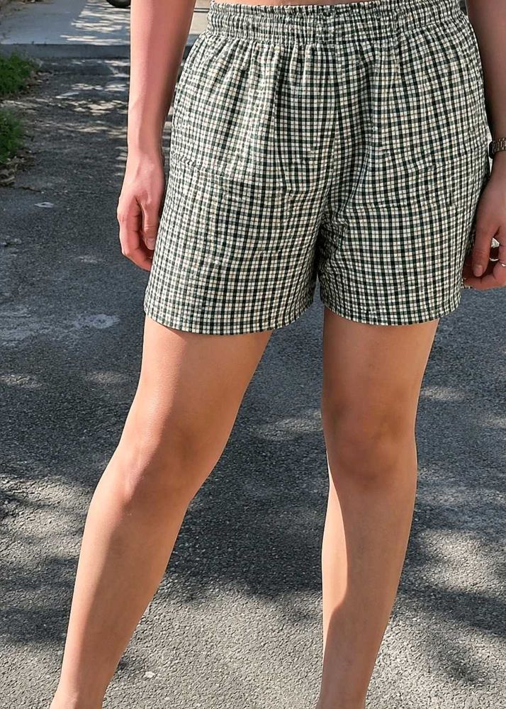 Yellow ghingam shorts