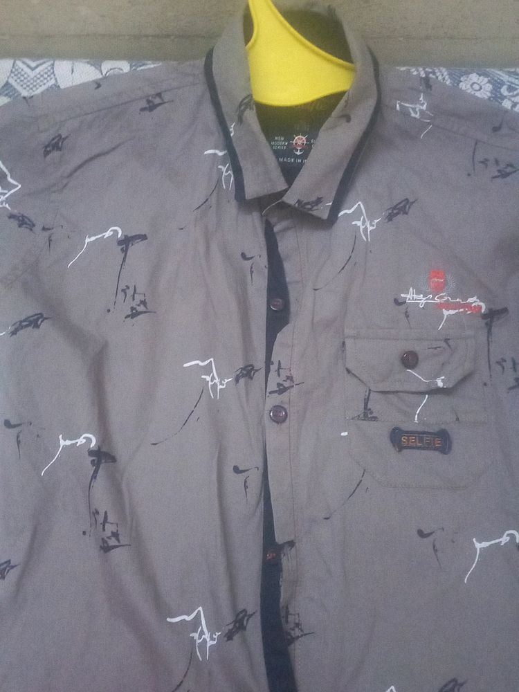 Grey Cotton Half Sleeves SHIRT 12-13 Yrs