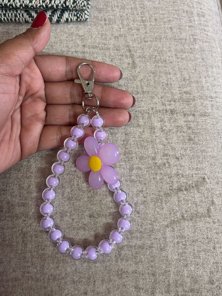 Cute Flower Beaded Keychain / Bag charm