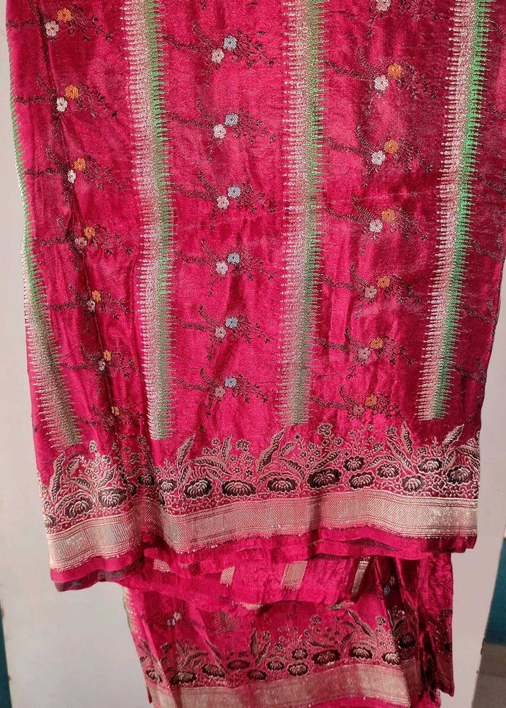 Pink Floral Saree