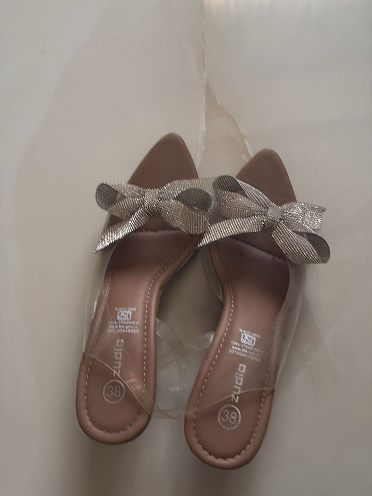 Chic Bow Embellished Mules