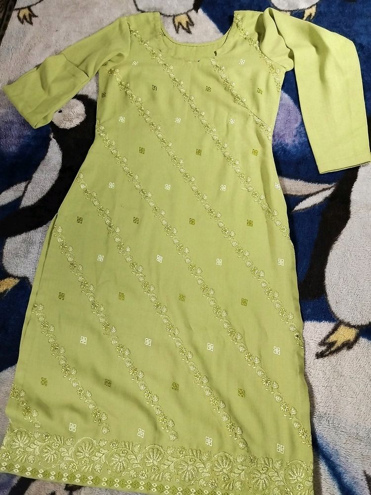 Fully Embedded Panjali Suit With Pure Dupatta