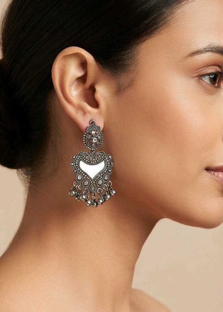 Traditional Oxidized Jhumka Earrings
