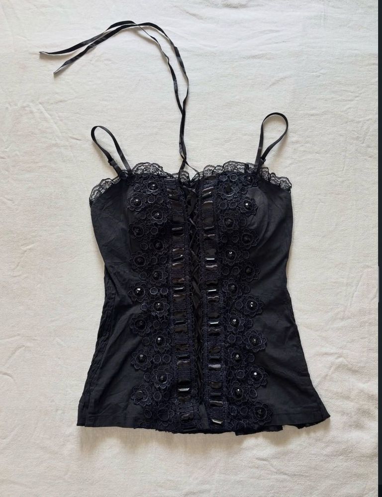 Black Lace Corset Top