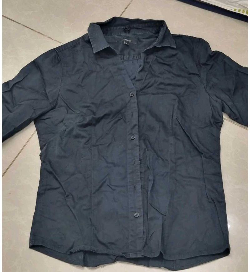 Classic Dark Button-Up Shirt