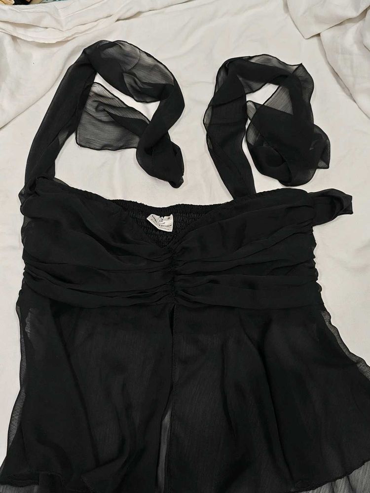 Chic Black Halter Top
