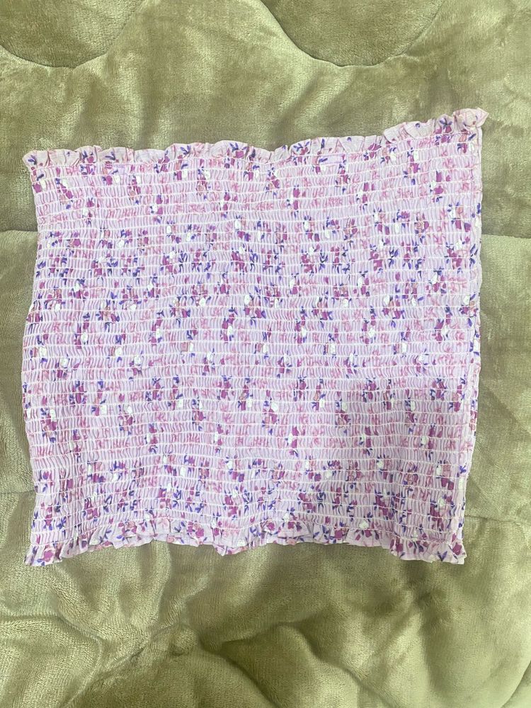Lavender smocked Floral tube top