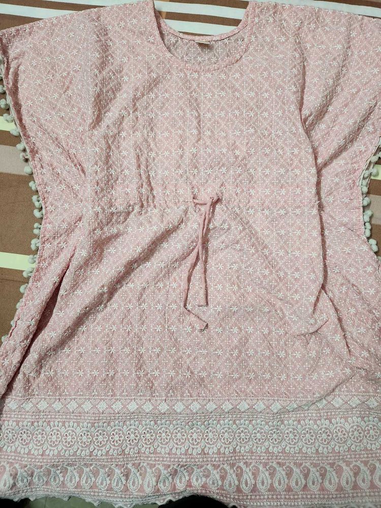 Charming Pink Embroidered Kurta