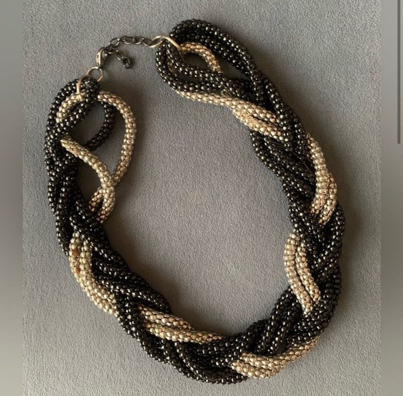 Chunky Braided Beaded Necklace