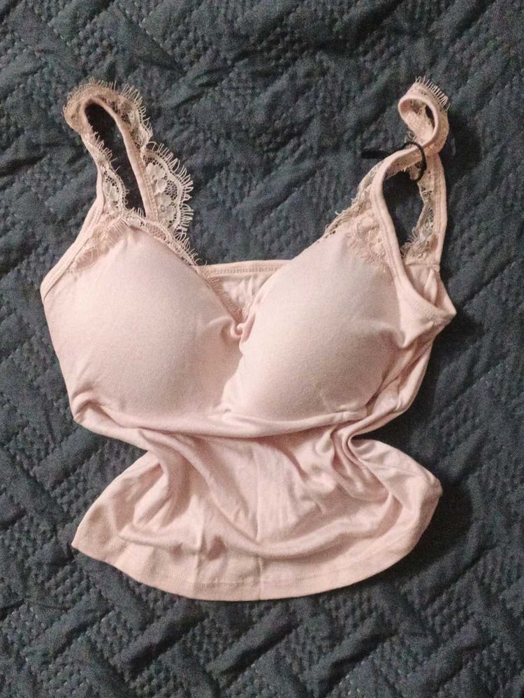 Cutesy lace lolita pink coquette tank top slip