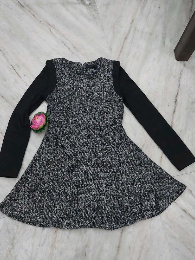 Chic Grey Fit &amp; Flare Dress
