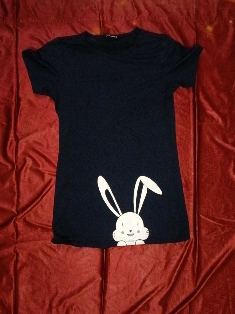 Cute Bunny Navy T-Shirt