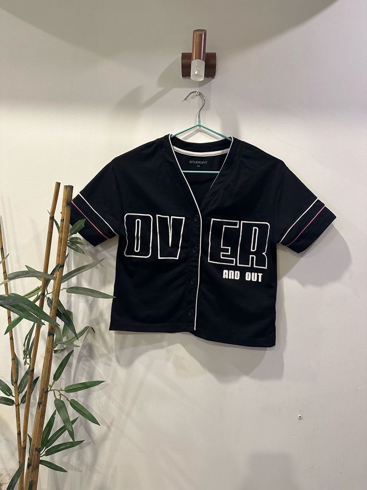 Black 'Over and Out' T-Shirt