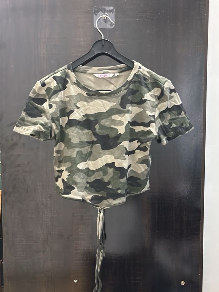 Camouflage Print Crop Top