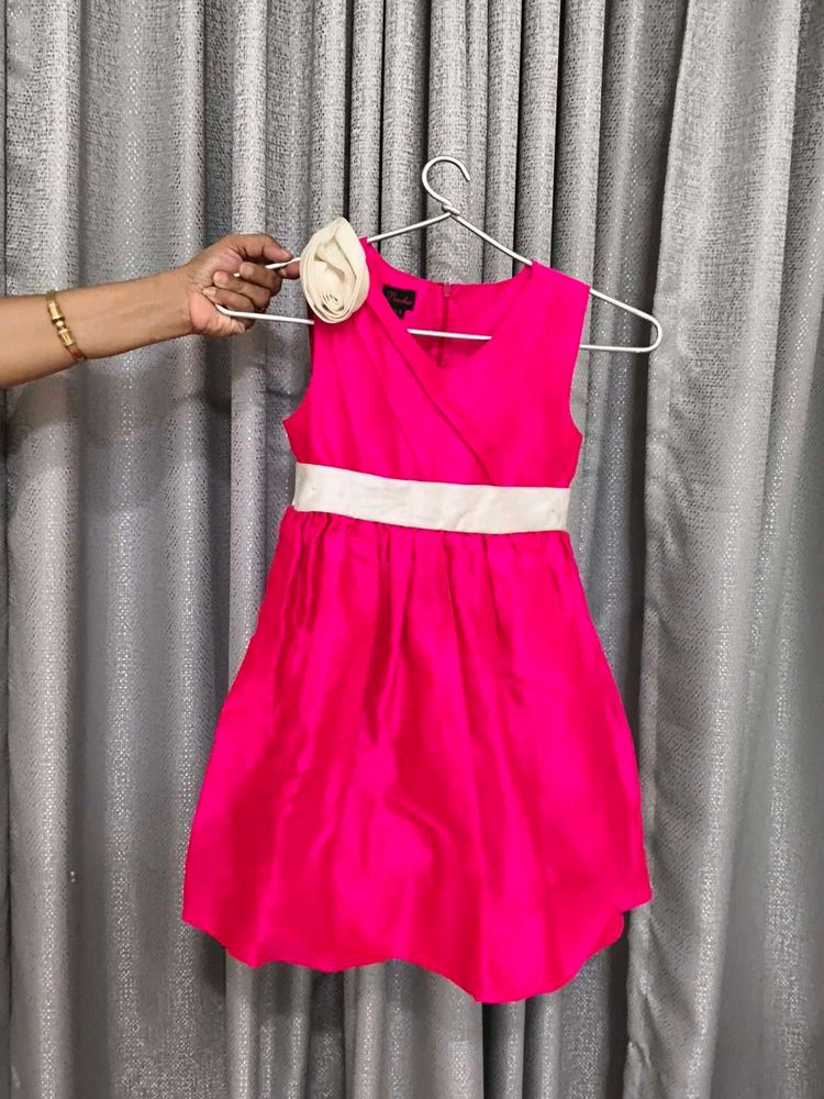 pspeaches-Gorgeous Pink Party Dress with Flower
