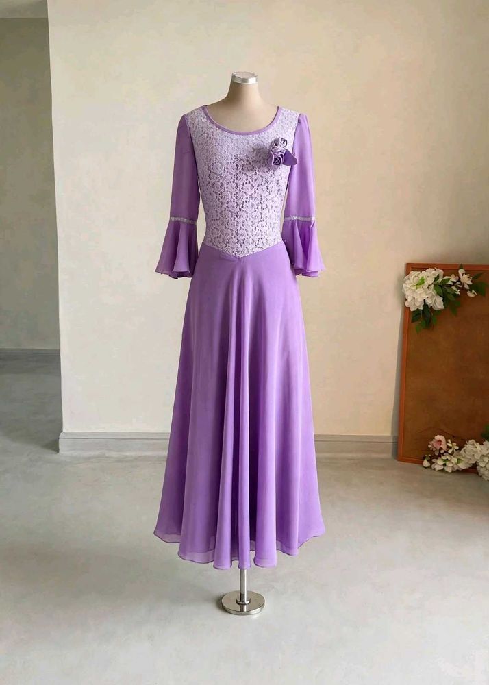 Elegant Purple Lace Gown