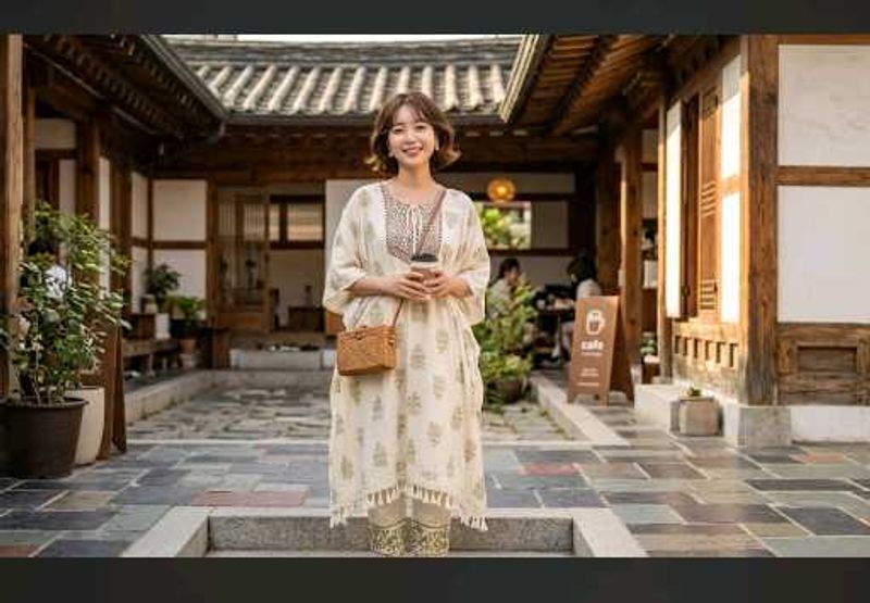 Elegant Beige Kurta Set with Tassels