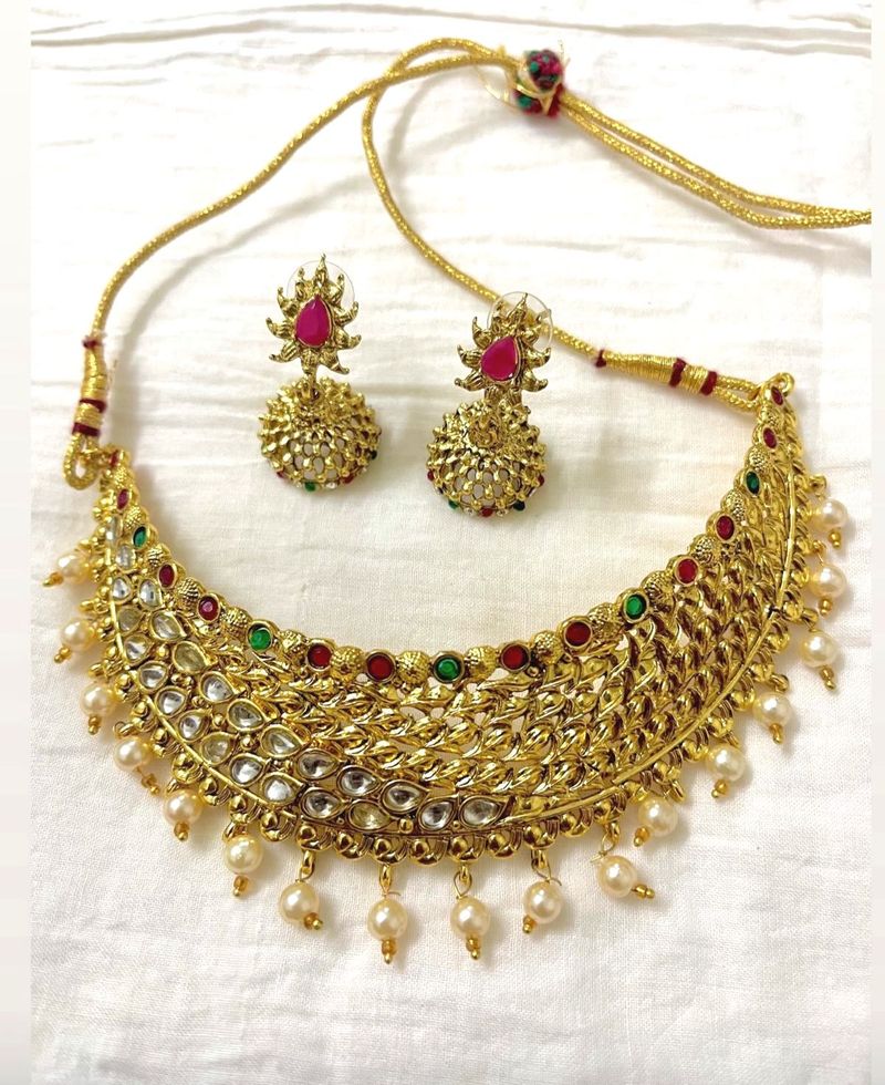 Pearl Drop Choker Set