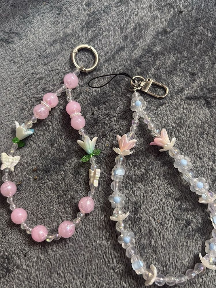 Cute Beaded Charms bag charm/Phone Charm set of 2