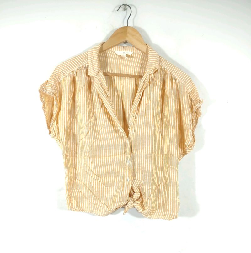 H&amp;M Mustard Yellow Strips Western Top (Women)