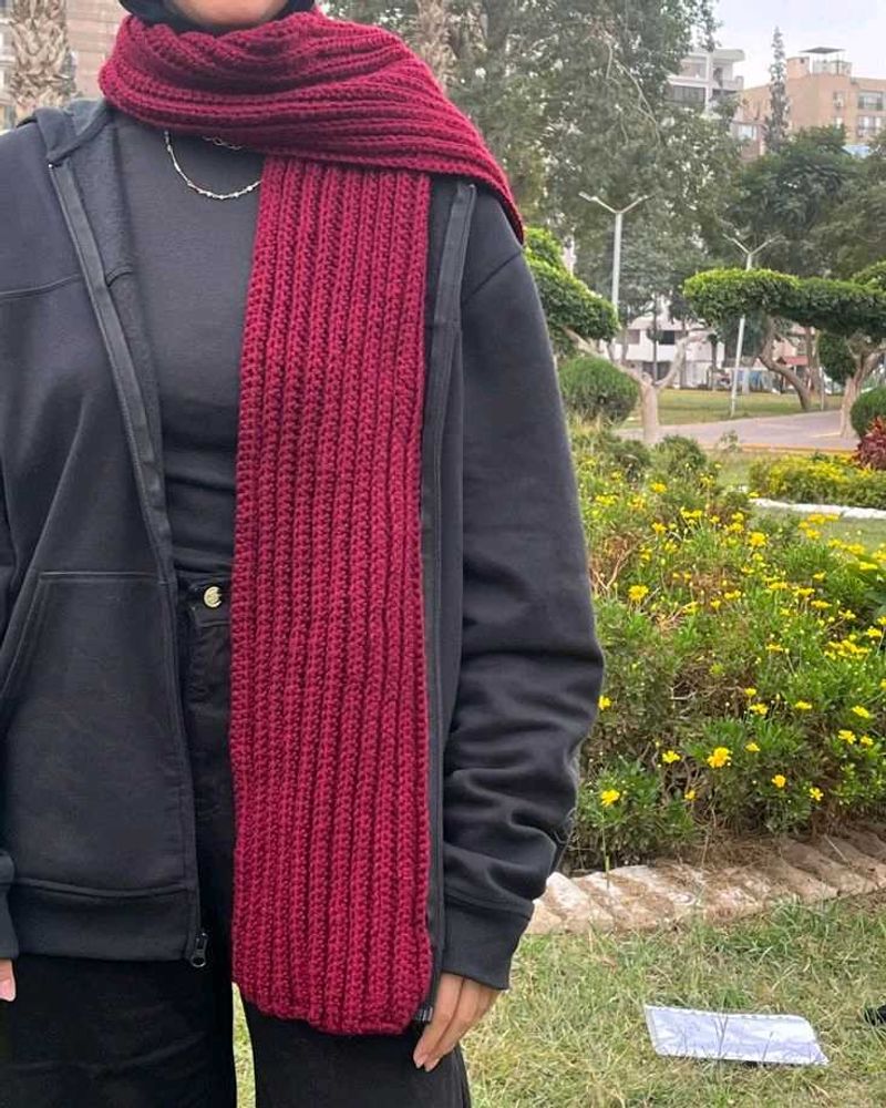Burgundy Knit Scarf