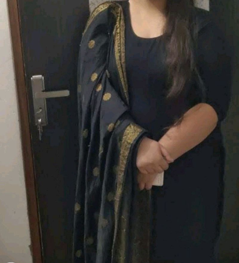 Xxl Size Kurta With Banarasi Dupatta