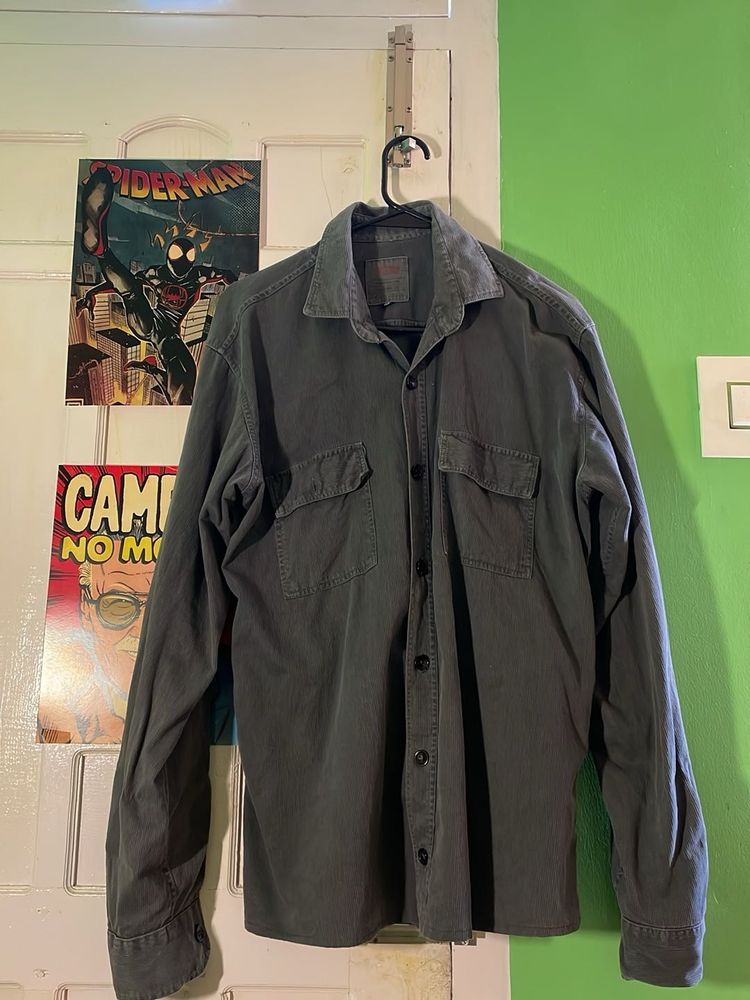 Vintage Grey Button-Down Shirt