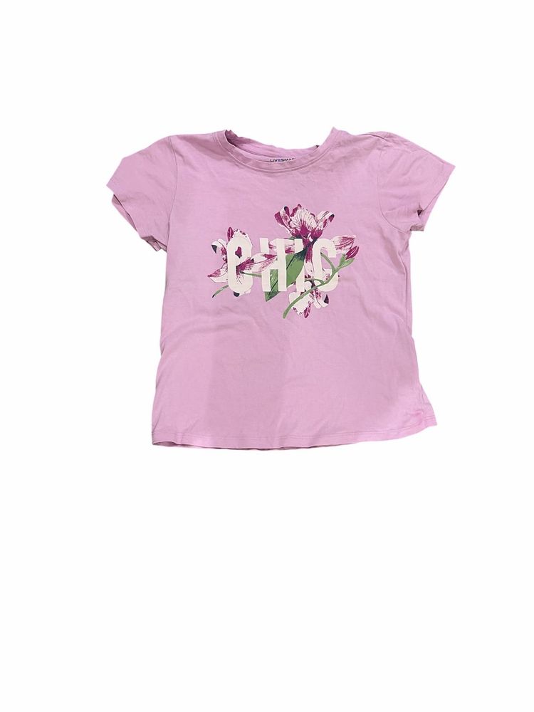 Pink Floral Graphic T-Shirt