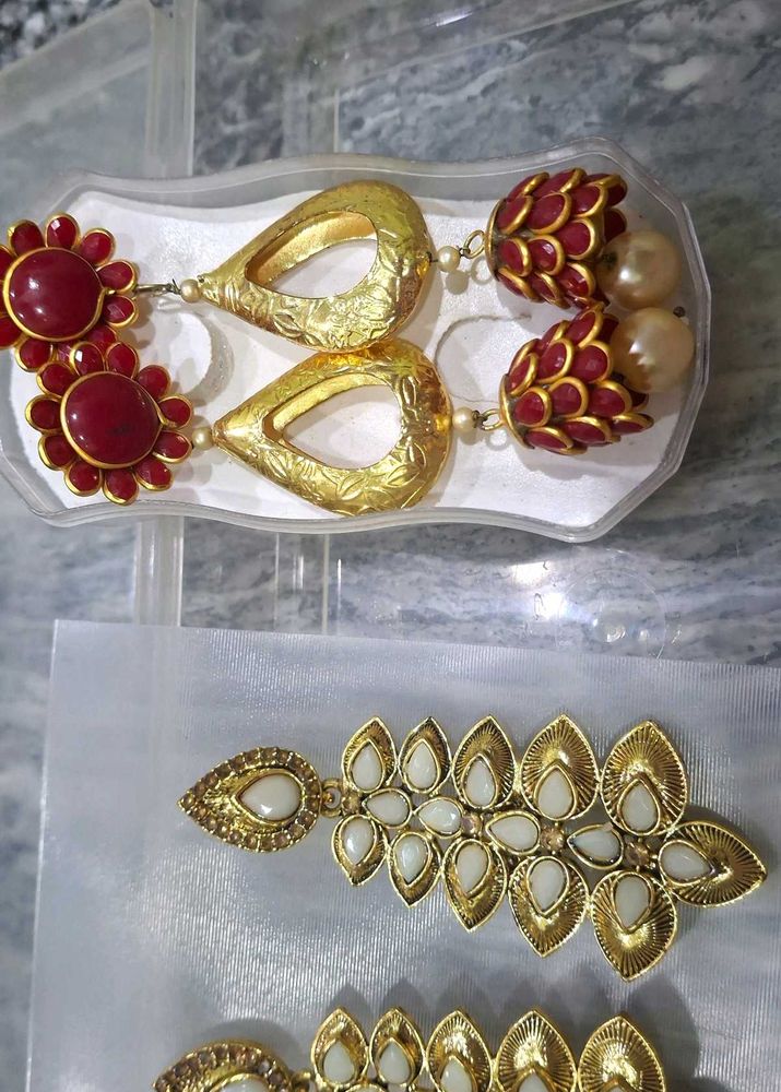 Ethnic Gold Tone Earrings Set
