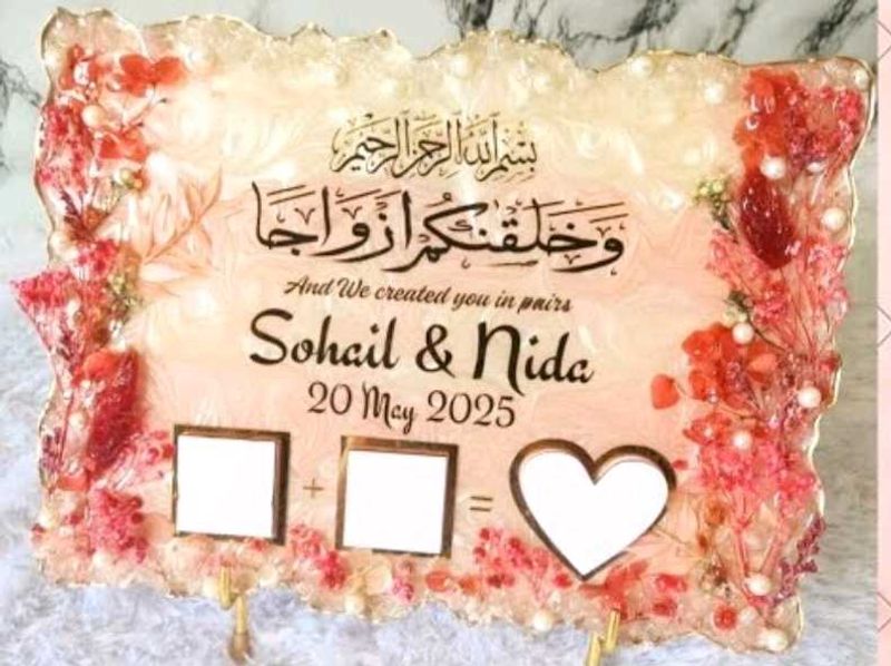 Resin finger print Wedding Decor with Names