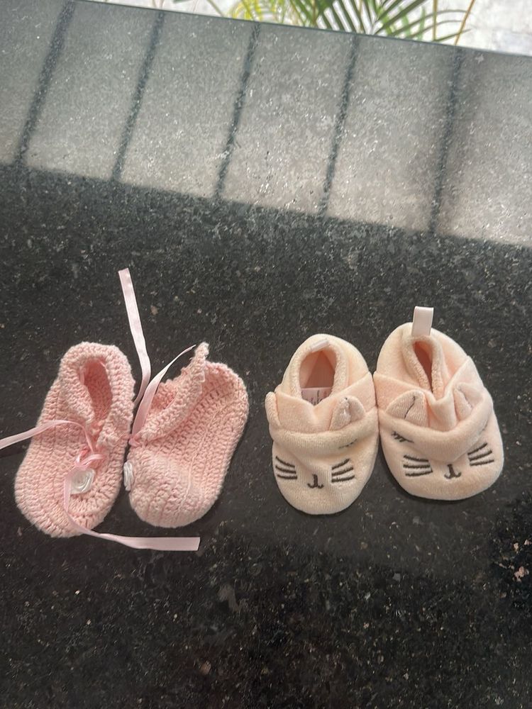 Adorable Baby Girl Booties (2 Pairs)
