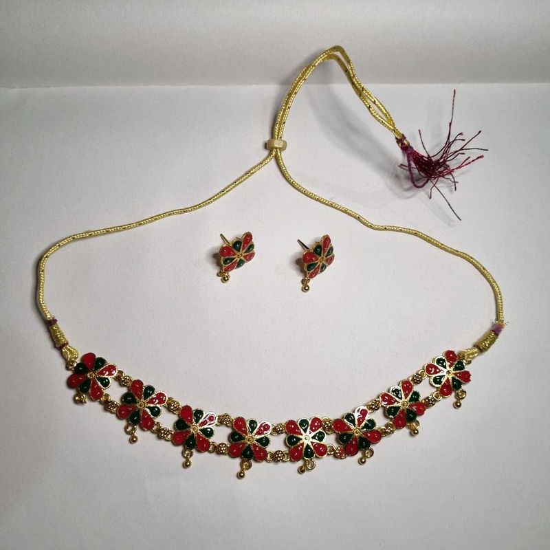 Floral Choker Necklace Set