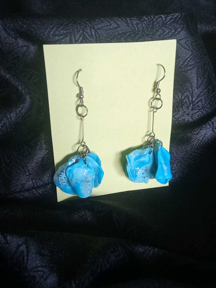 Blue Polymer Clay Earrings