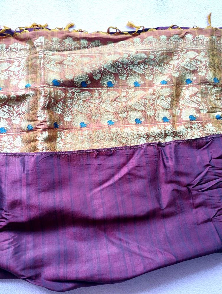 Elegant Silk Saree with Peacock Motifs