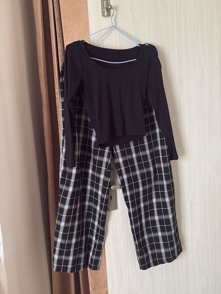 Chic Black &amp; White Plaid Co-ord Set