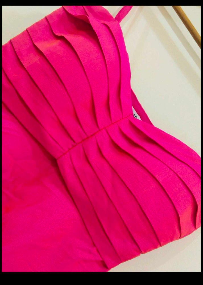 Hot Pink Ruffled Peplum Top