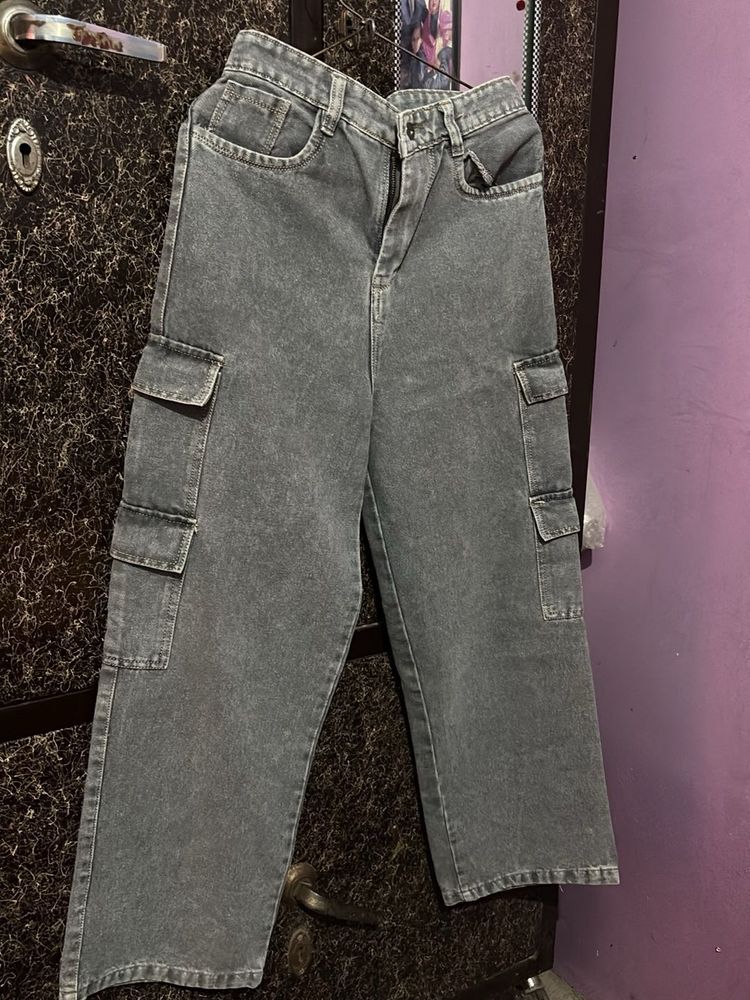 Grey Cargo Jeans