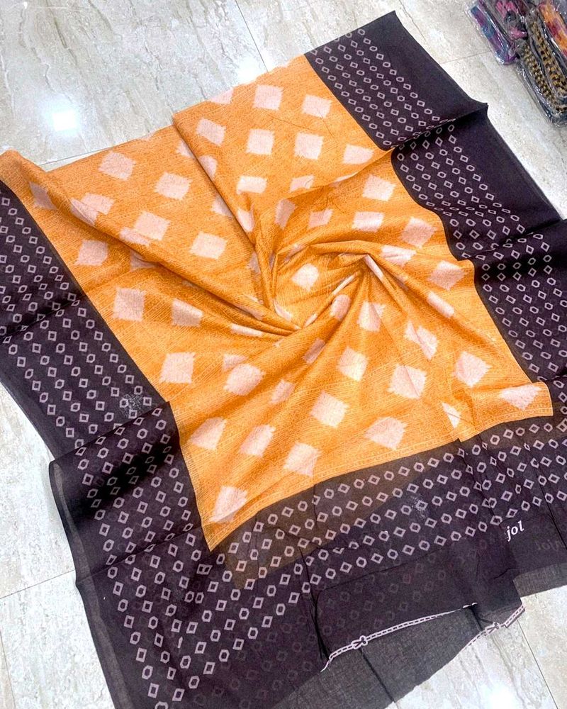 Orange &amp; Black Ethnic dupatta