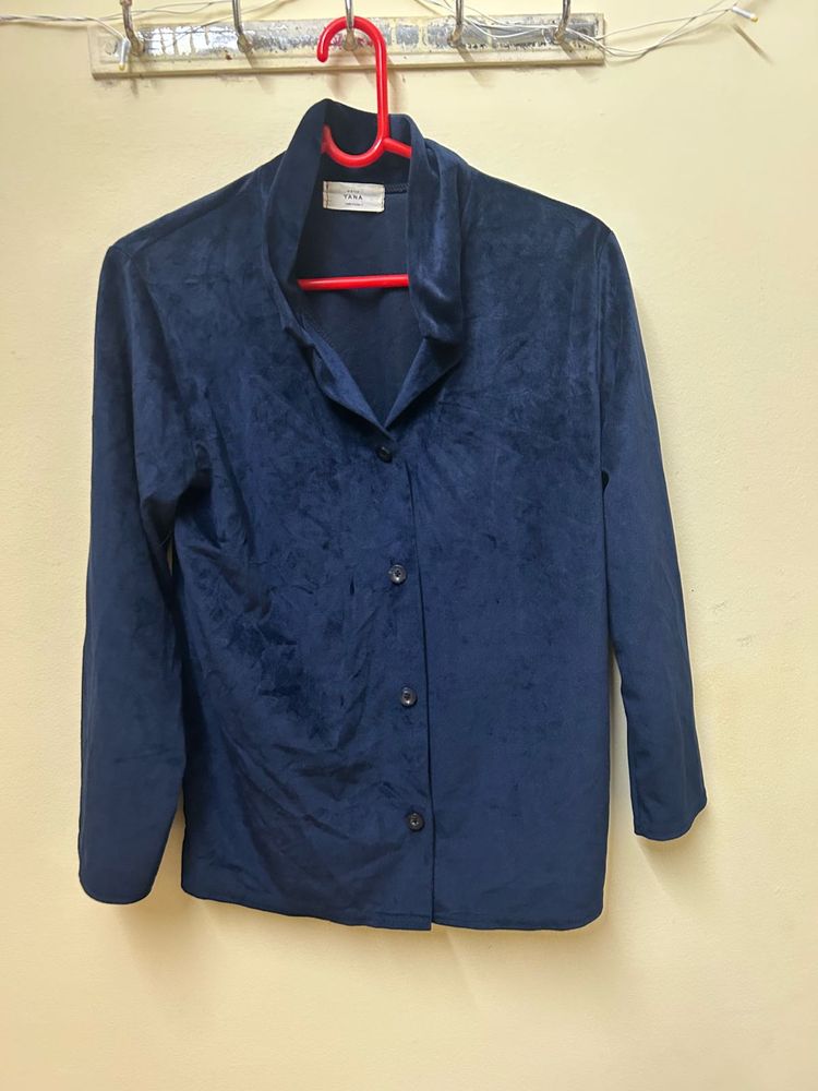 Blue Button-Down Top