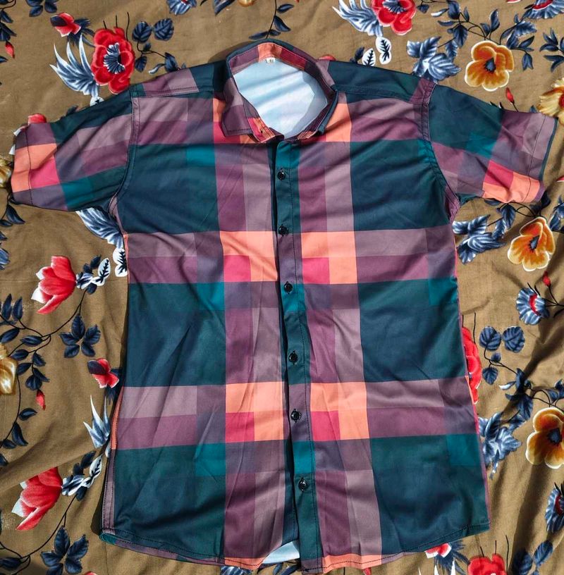 Men's Stylish Plaid Short Sleeve Shirt