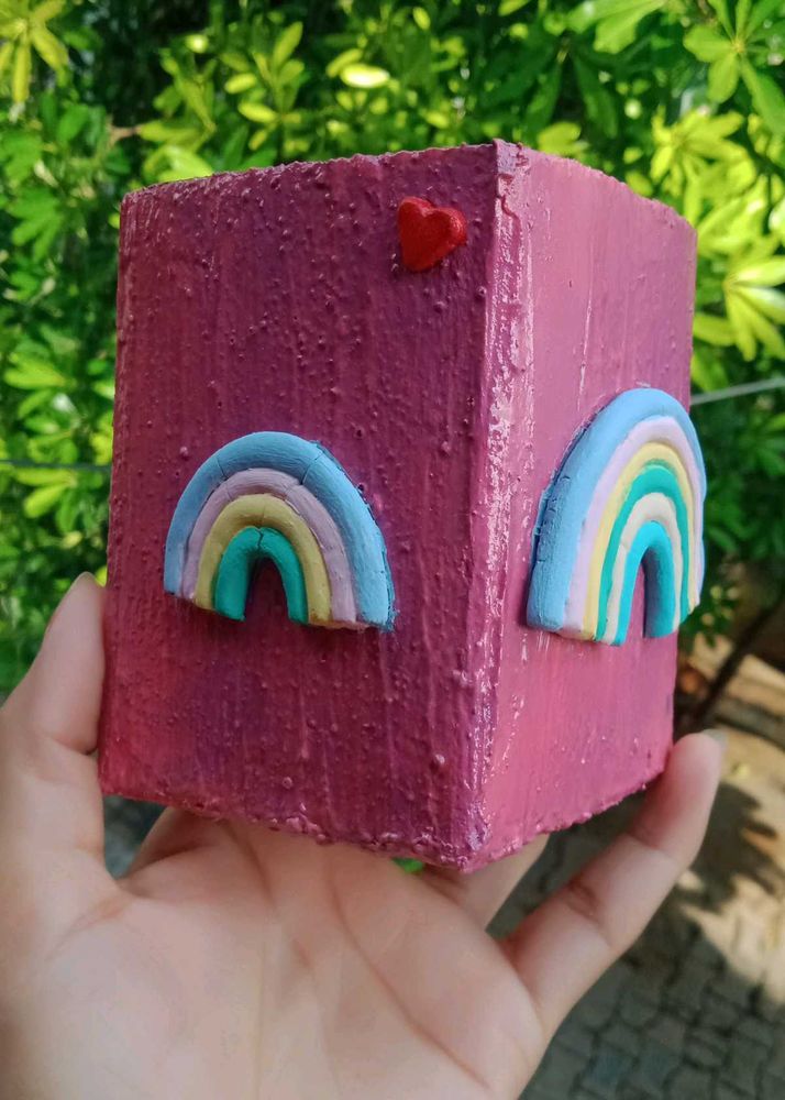 Rainbow Heart Planter