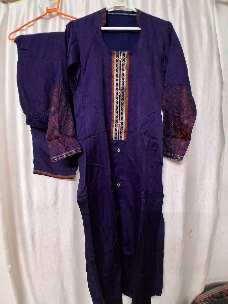 Women's Purple Kurta Set with Pants