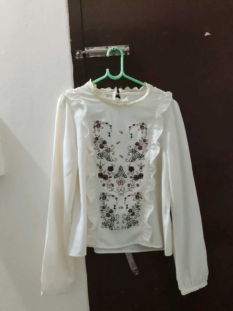 White Embroidered Blouse