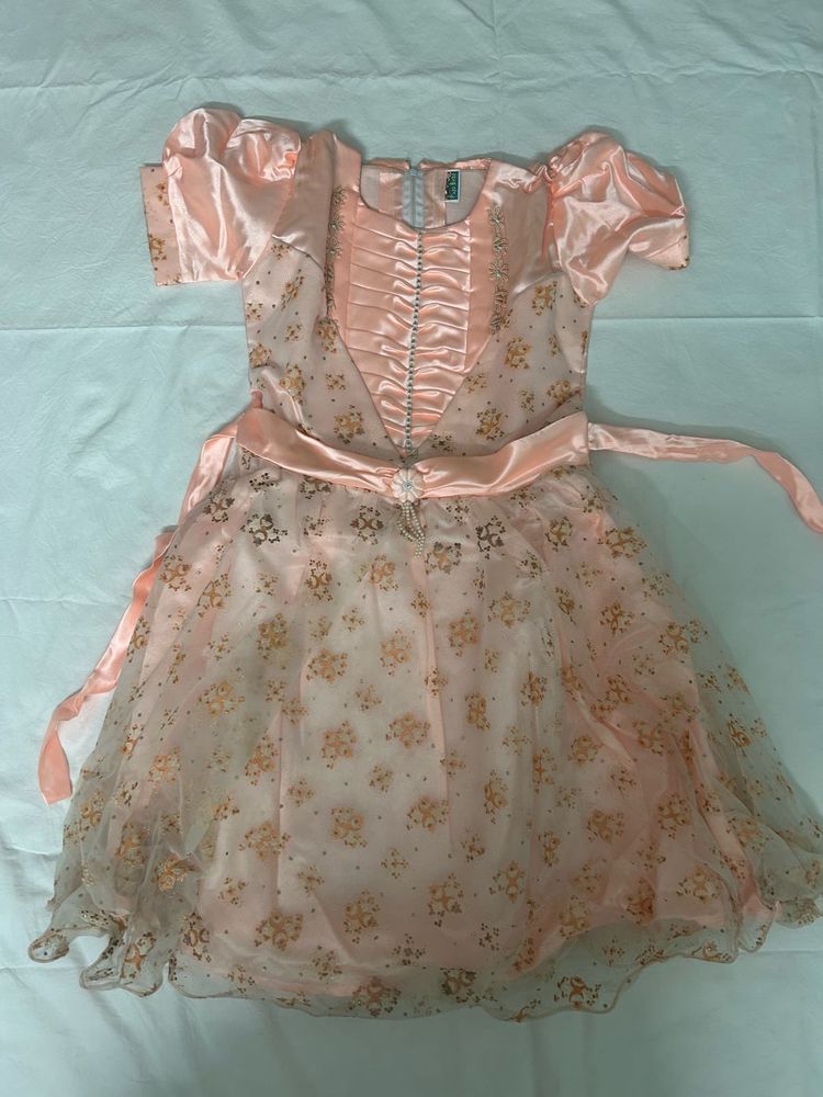 Peach Party Floral Dress