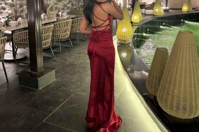 Elegant Red Satin Maxi Dress