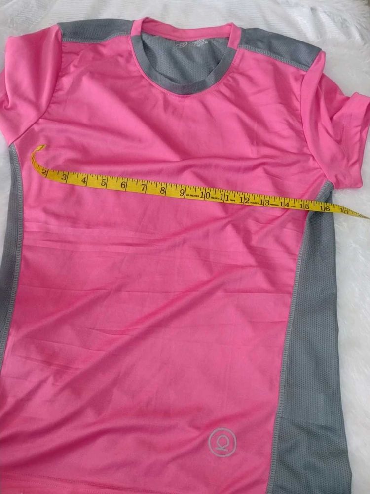 Pink &amp; Grey Athletic T-Shirt