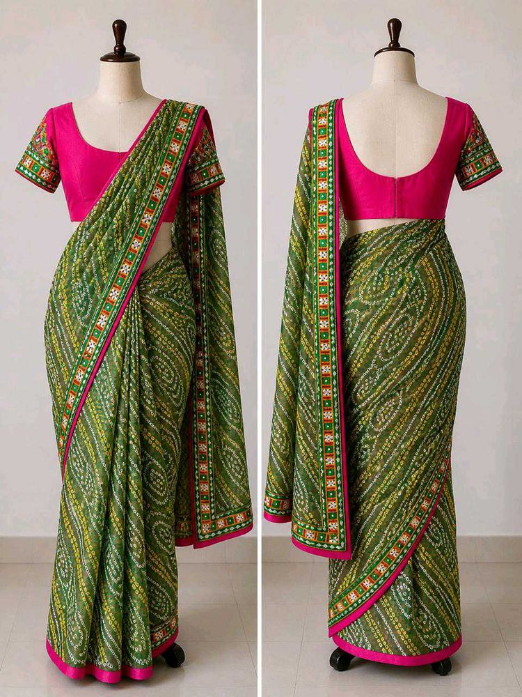 bandhani sare ( with blouse)