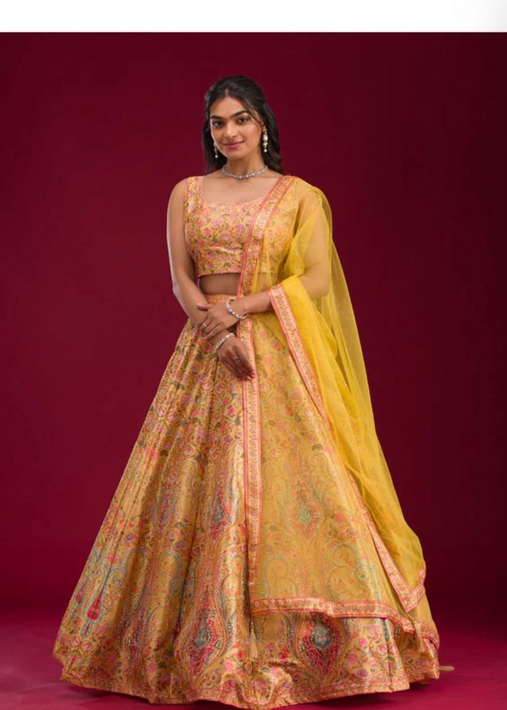Yellow &amp; Red Floral Lehenga Choli
