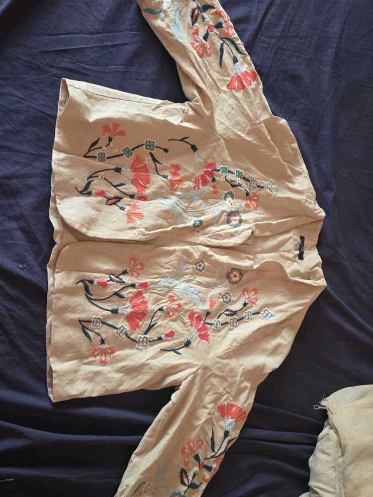 Embroidered shrug