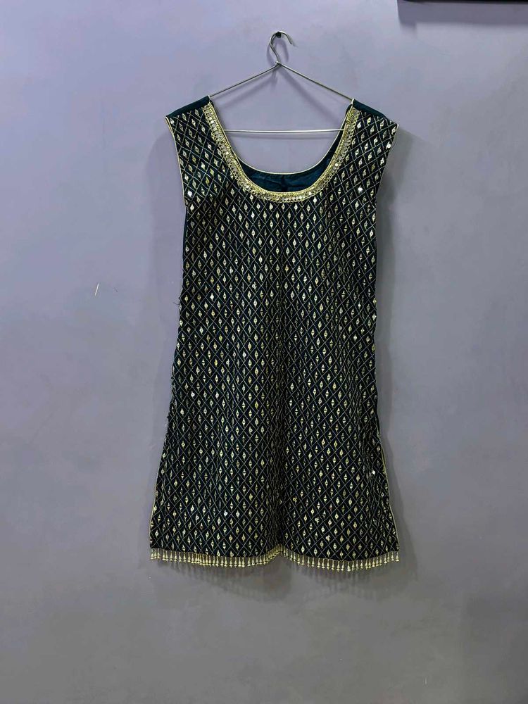 Embellished Green Kurta